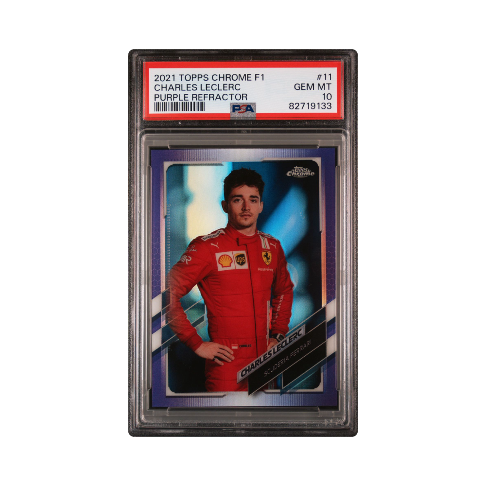 2021 Topps Chrome F1 Charles Leclerc #11 /399 Purple Refractor PSA10