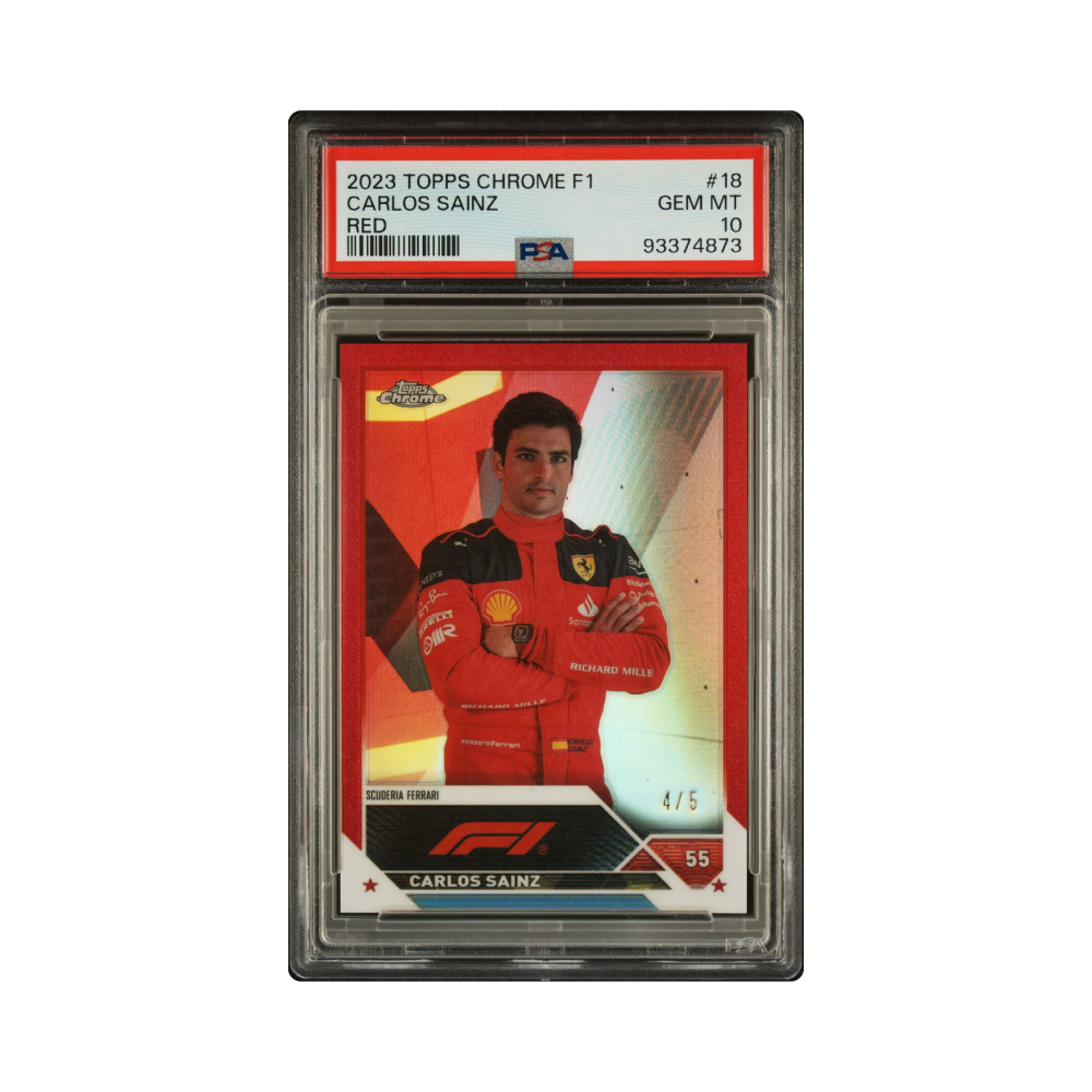 2023 Topps Chrome F1 Carlos Sainz Red Refractor 4/5 - PSA10 / POP1